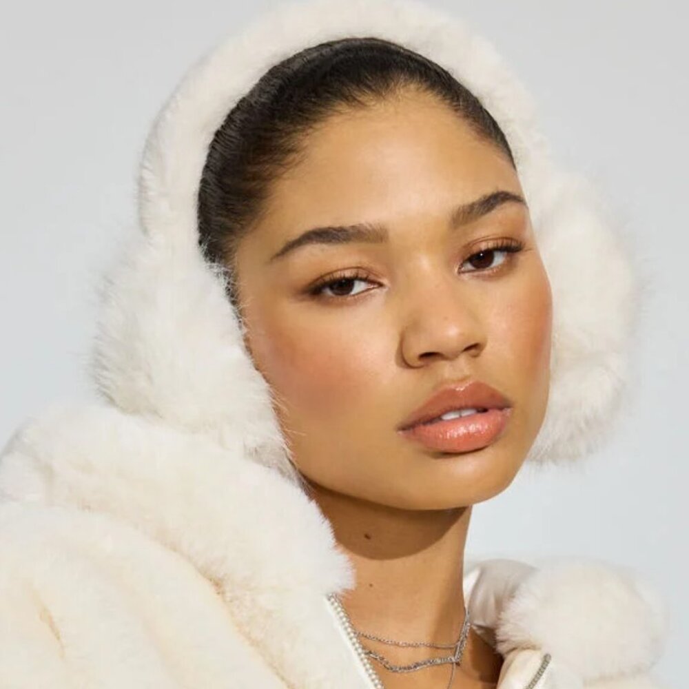 NWT!! Garage Clothing White faux fur Furry Fuzzy Earmuffs